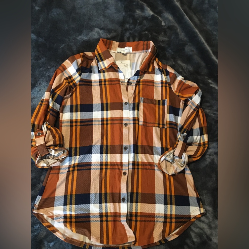 No Comment Plaid Button Up